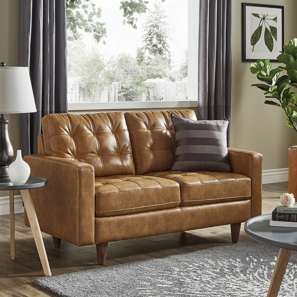 New 🌟 Odin Caramel Leather Gel Sofa By INSPIRE Q Modern ✨ - Image 3