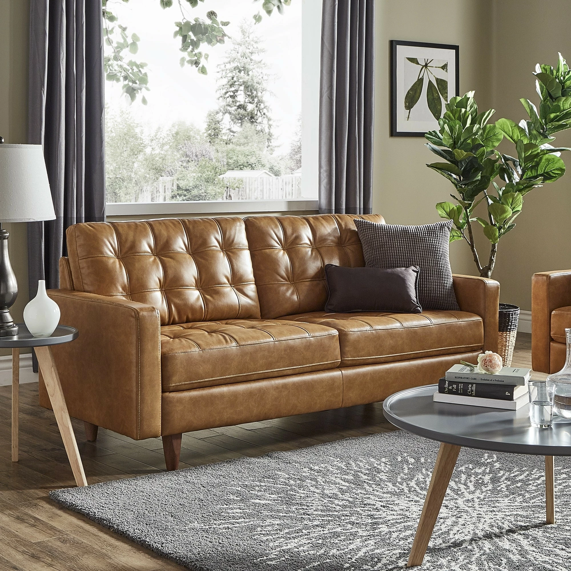New 🌟 Odin Caramel Leather Gel Sofa By INSPIRE Q Modern ✨ - Image 15