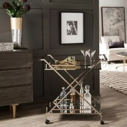Budget 🌟 Palisade Champagne Gold Bar Cart By INSPIRE Q Bold ✨