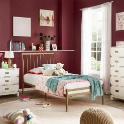 Best deal 🎁 Parkcrest Gold Finish Metal Twin Bed By INSPIRE Q Bold 🤩