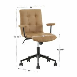 Wholesale 🌟 Peralta Faux Leather Tufted Office Chair By INSPIRE Q Classic Beige 👏 -iNSPIRE Q shop Peralta Faux Leather Tufted Office Chair by iNSPIRE Q Classic 13