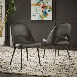 Buy 😉 Presley Upholstered Dining Chairs (Set Of 2) By INSPIRE Q Modern Teal Pu Leather 🌟 -iNSPIRE Q shop Presley Upholstered Dining Chairs 28Set of 229 by iNSPIRE Q Modern 6