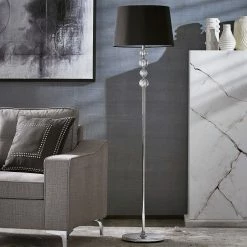 Best deal ✨ Quinn Black Shade 1-light Chrome Floor Lamp By INSPIRE Q Modern ✨