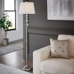 Best Sale 🎉 Quinn Light Nickel Crystal 1-light Accent Floor Lamp By INSPIRE Q Bold ❤️