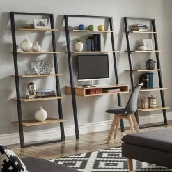 Cheap 🥰 Ranell Leaning Ladder Shelves By INSPIRE Q Modern Espresso And White Finish 🤩