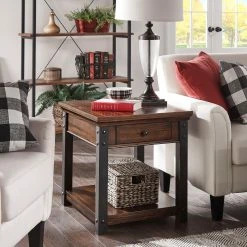 Buy ✔️ Richter Wood End Table By INSPIRE Q Classic Dark Cherry ⭐