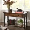 New 🎉 Richter Wood Finish Sofa Table By INSPIRE Q Classic - Sofa Table Dark Cherry ⌛