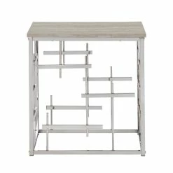 Best Pirce 🧨 Rina Chrome Finish And White Faux Marble Top End Table By INSPIRE Q Bold 😍 -iNSPIRE Q shop Rina Chrome Finish and White Faux Marble Top End Table by iNSPIRE Q Bold 2