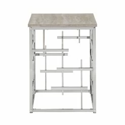 Best Pirce 🧨 Rina Chrome Finish And White Faux Marble Top End Table By INSPIRE Q Bold 😍 -iNSPIRE Q shop Rina Chrome Finish and White Faux Marble Top End Table by iNSPIRE Q Bold 3