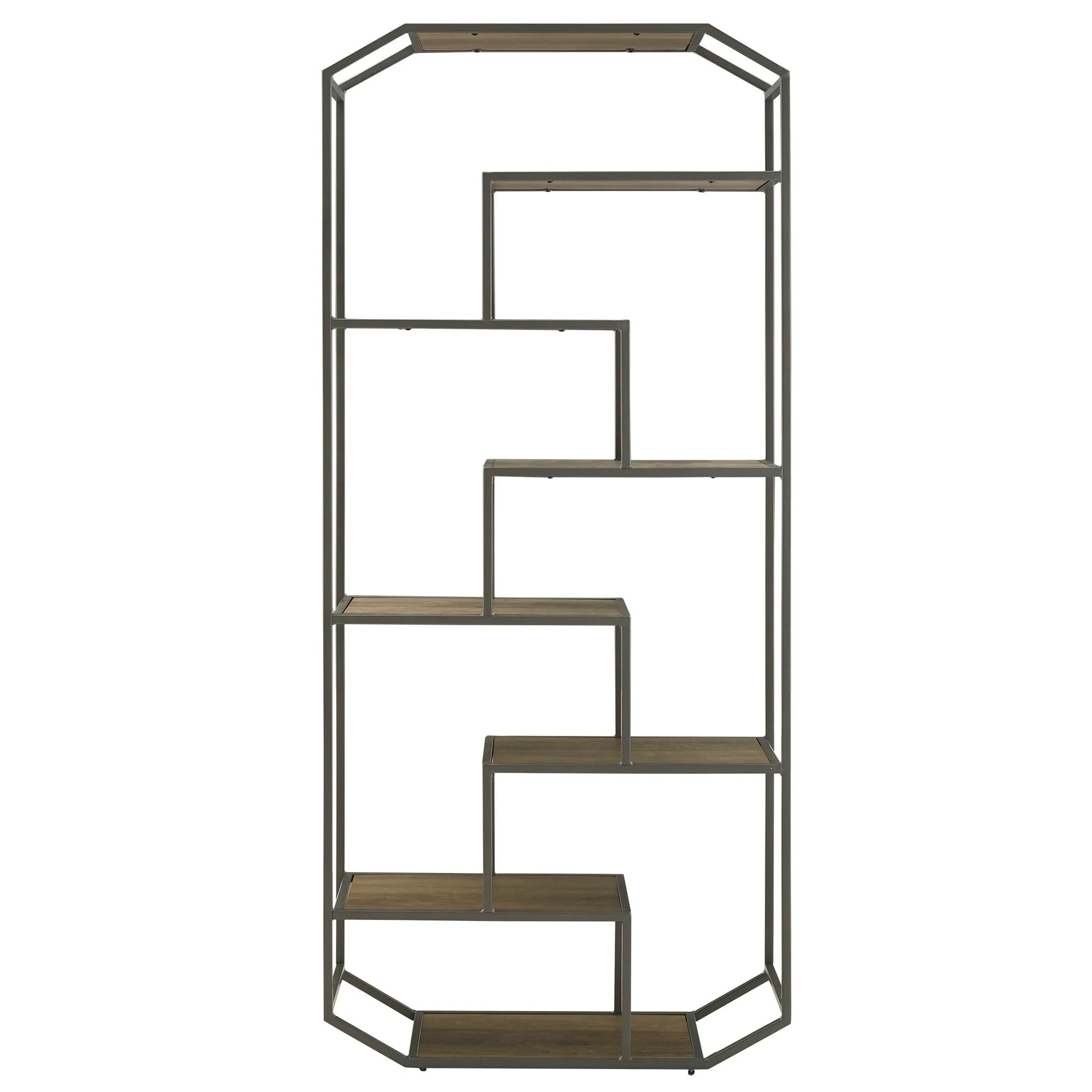 Best deal 🎉 Rogers Dark Grey Finish Metal Clipped Corner Bookcase By INSPIRE Q Modern 😍 - Image 4