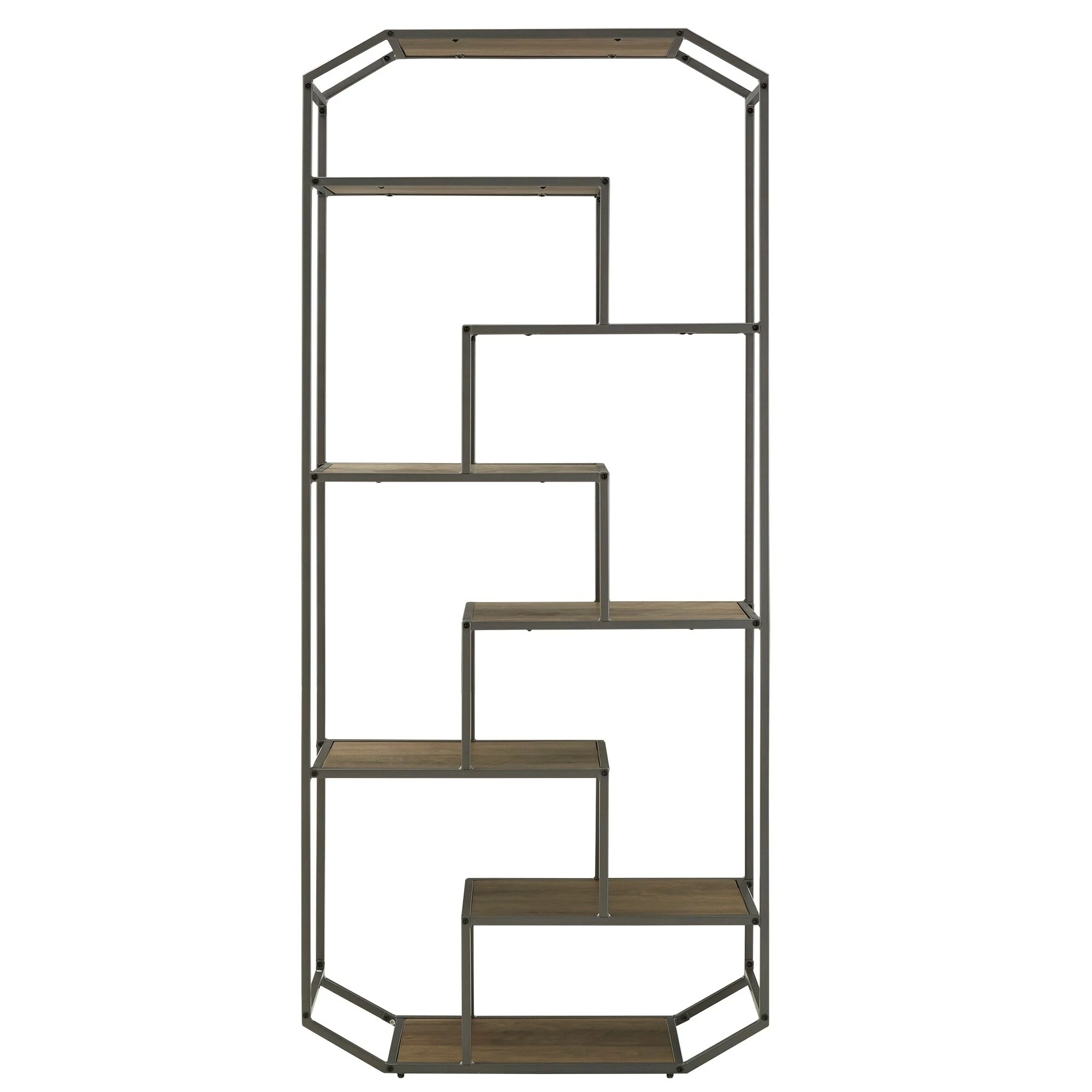 Best deal 🎉 Rogers Dark Grey Finish Metal Clipped Corner Bookcase By INSPIRE Q Modern 😍 - Image 6