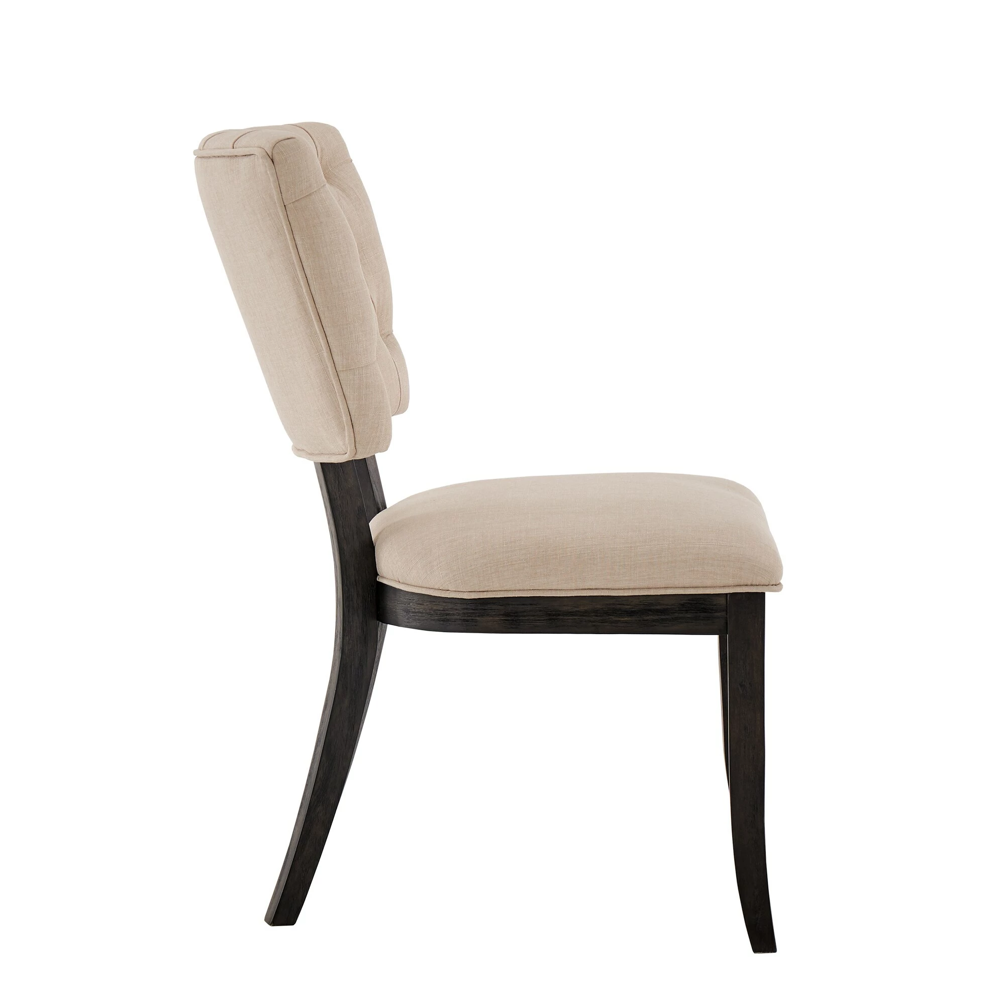 Outlet 🔔 Rowland Beige Linen Tufted Dining Chairs (Set Of 2) By INSPIRE Q Artisan Chestnut Finish 😍 - Image 6