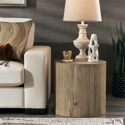 Brand new 🎁 Ryker Distressed Reclaimed Wood Cylindrical End Table By INSPIRE Q Artisan 🥰