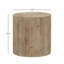 Brand new 🎁 Ryker Distressed Reclaimed Wood Cylindrical End Table By INSPIRE Q Artisan 🥰 -iNSPIRE Q shop Ryker Distressed Reclaimed Wood Cylindrical End Table by iNSPIRE Q Artisan 5