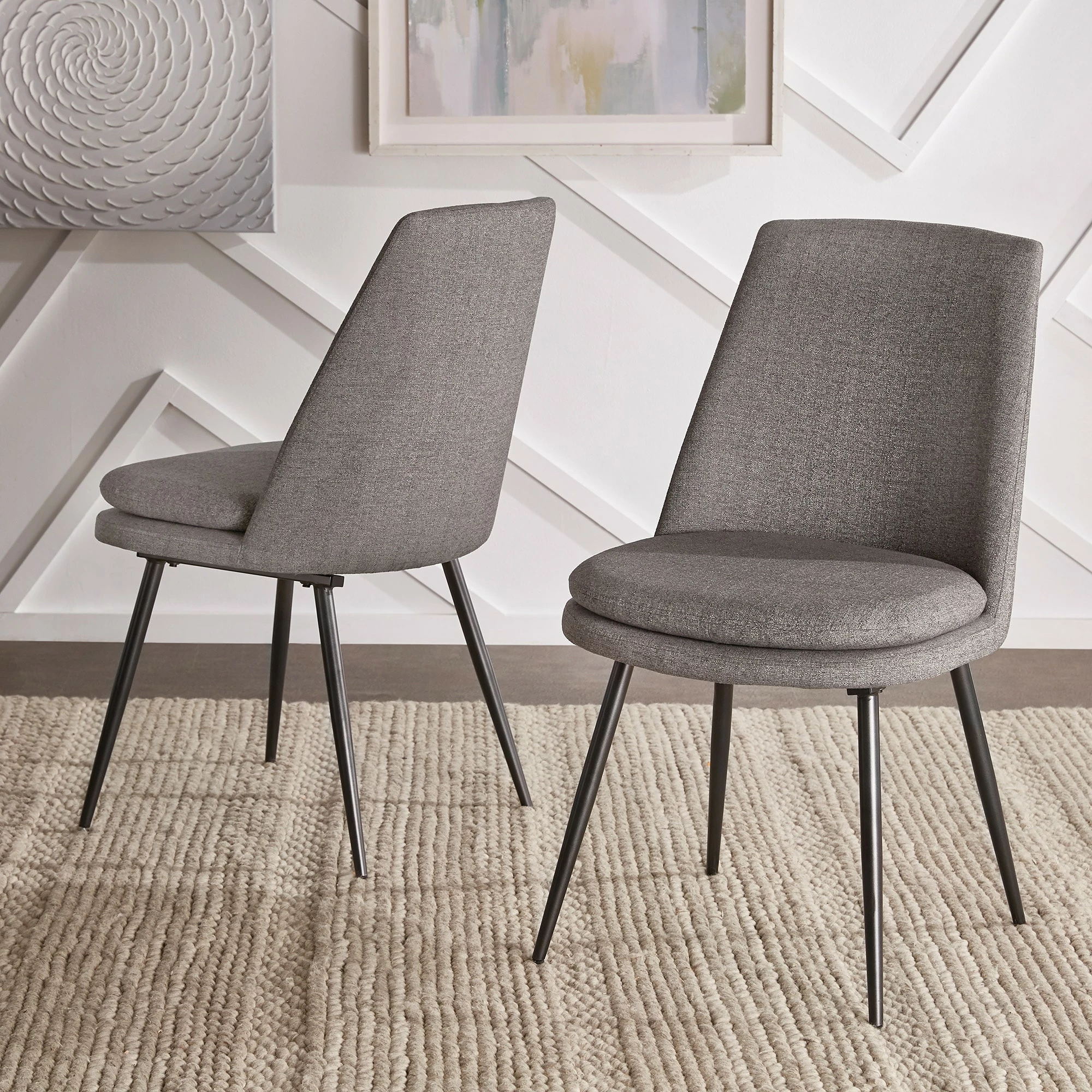 Deals 🎁 Saki Upholstered Dining Chairs (Set Of 2) By INSPIRE Q Modern Grey Velvet 💯 2 Deals 🎁 Saki Upholstered Dining Chairs (Set Of 2) By INSPIRE Q Modern Grey Velvet 💯 - Image 2