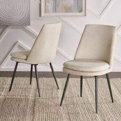 Deals 🎁 Saki Upholstered Dining Chairs (Set Of 2) By INSPIRE Q Modern Grey Velvet 💯