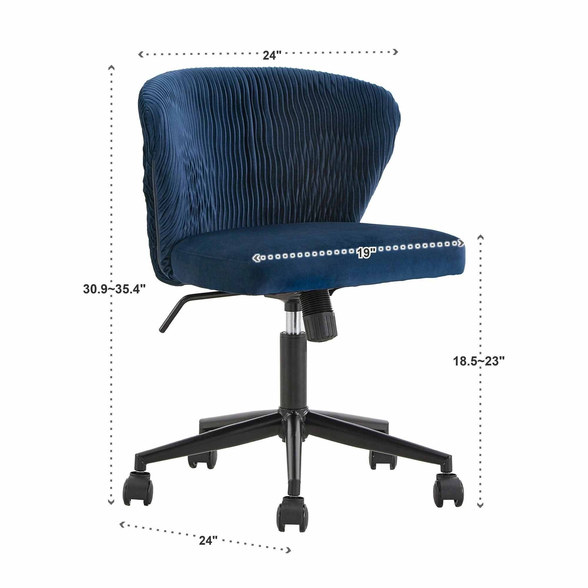 Brand new 🥰 Sayu Curved Back Velvet Wave Pattern Office Chair By INSPIRE Q Modern Blue 😍 - Image 3