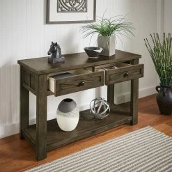 Cheap ✔️ Sheldon 48" Console Sofa Table By INSPIRE Q Classic Antique Grey 🛒 -iNSPIRE Q shop Sheldon Brown Cherry Finish Sofa Table by iNSPIRE Q Classic 1