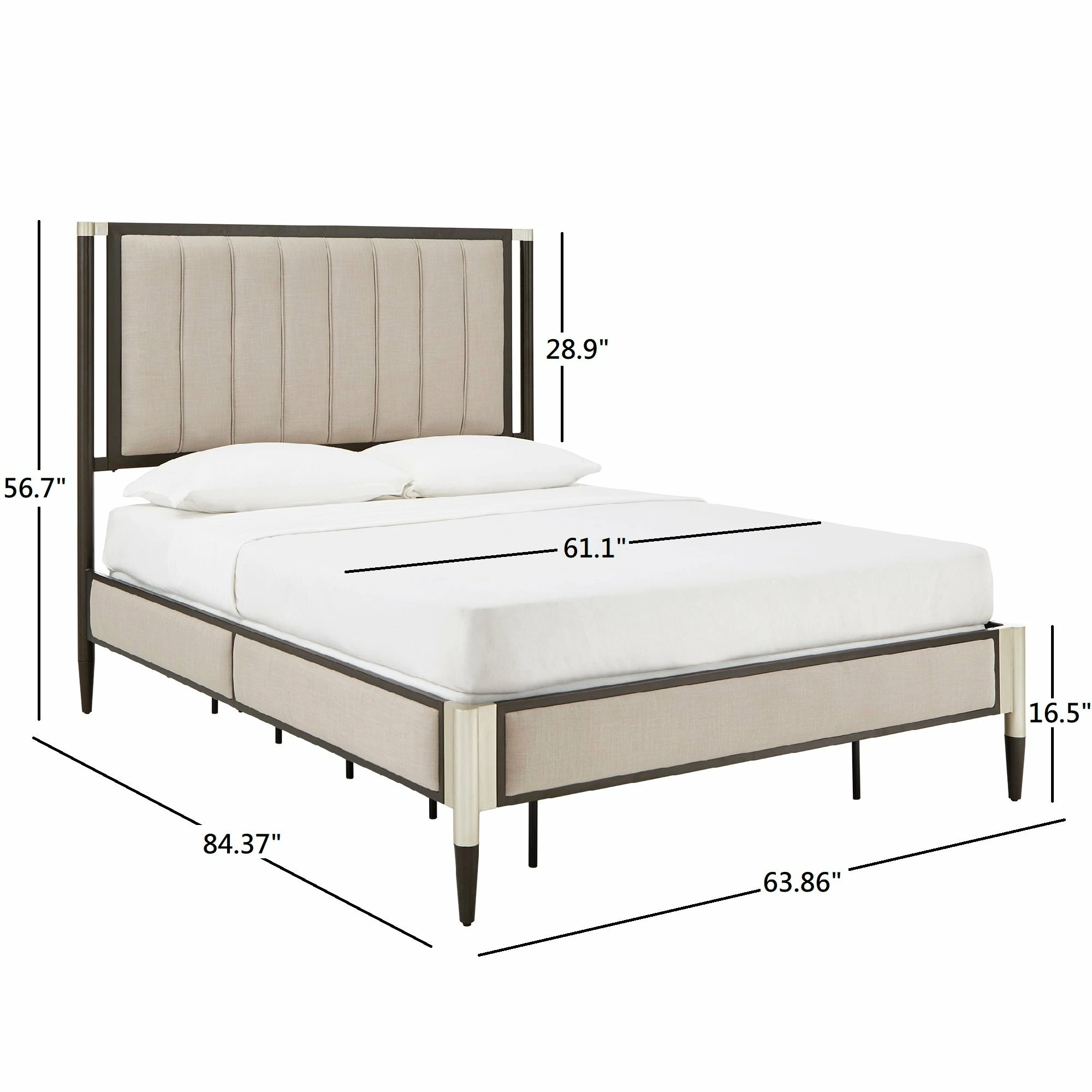 Flash Sale ๐งจ Sierra Beige Upholstered Queen Bed, Bench, Or Set By INSPIRE Q Modern Bed And Bench ๐ - Image 9