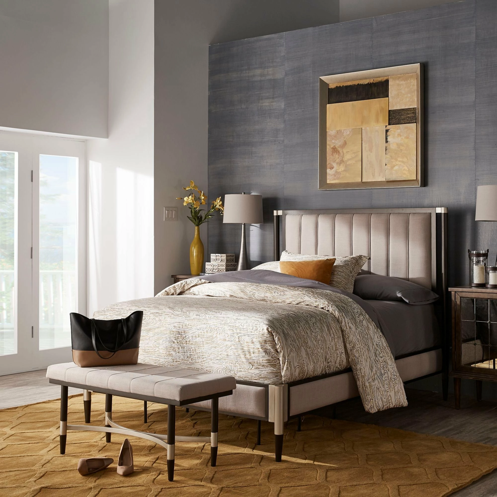 Flash Sale ๐งจ Sierra Beige Upholstered Queen Bed, Bench, Or Set By INSPIRE Q Modern Bed And Bench ๐