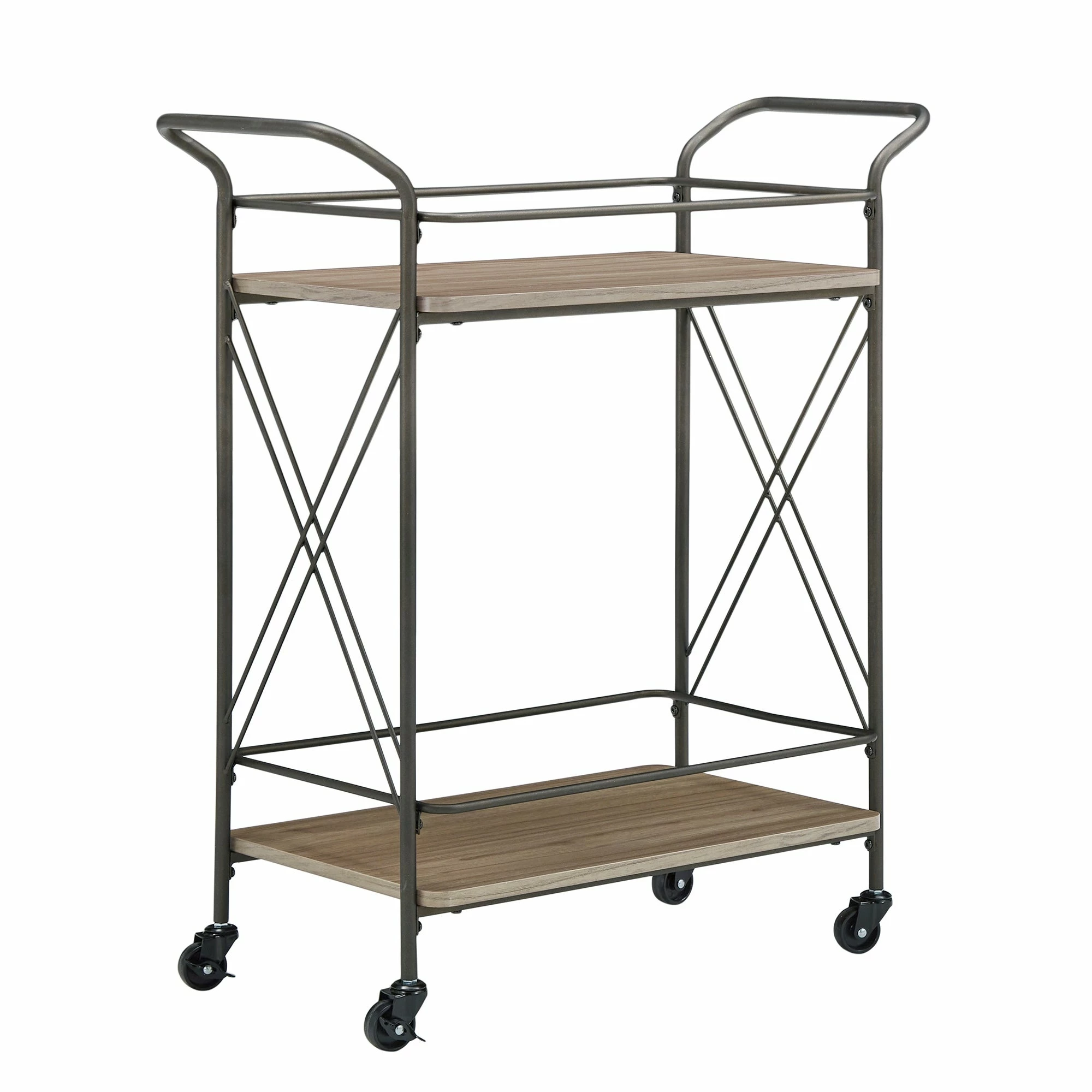 Best Sale 💯 Sionis Bronze Finish And Wood Double-Cross Bar Cart By INSPIRE Q Modern ✔️ 2 Best Sale 💯 Sionis Bronze Finish And Wood Double-Cross Bar Cart By INSPIRE Q Modern ✔️ - Image 2