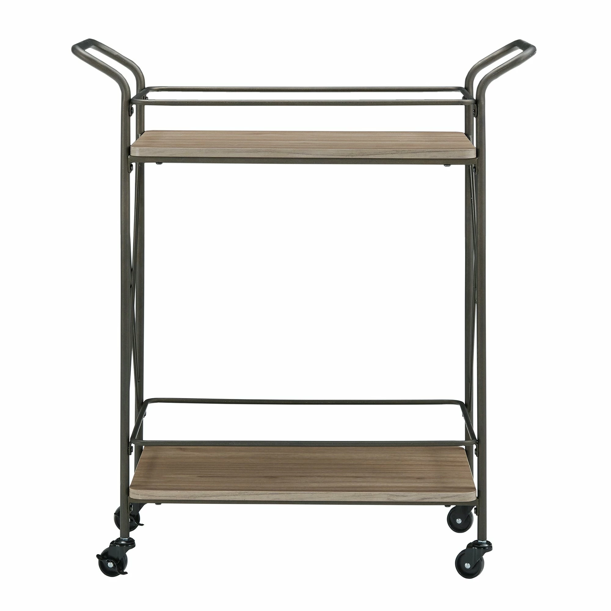 Best Sale 💯 Sionis Bronze Finish And Wood Double-Cross Bar Cart By INSPIRE Q Modern ✔️ 3 Best Sale 💯 Sionis Bronze Finish And Wood Double-Cross Bar Cart By INSPIRE Q Modern ✔️ - Image 3