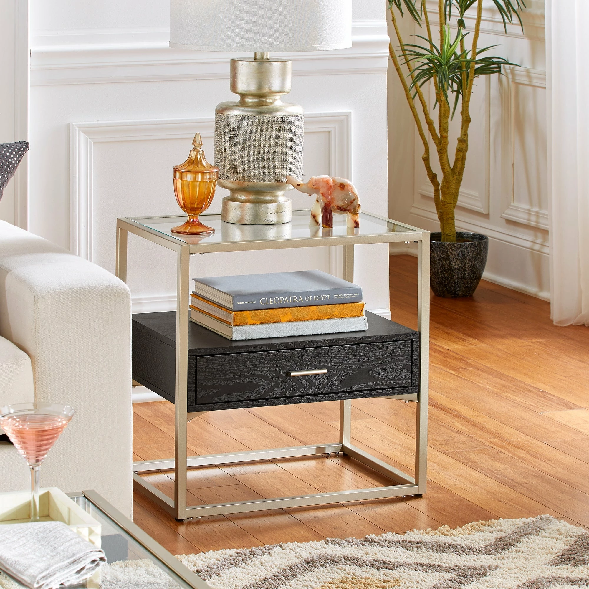 Brand new ๐ Spumante Champagne Silver Finish End Table With Storage By INSPIRE Q Bold ๐งจ 11 Brand new ๐ Spumante Champagne Silver Finish End Table With Storage By INSPIRE Q Bold ๐งจ - Image 11