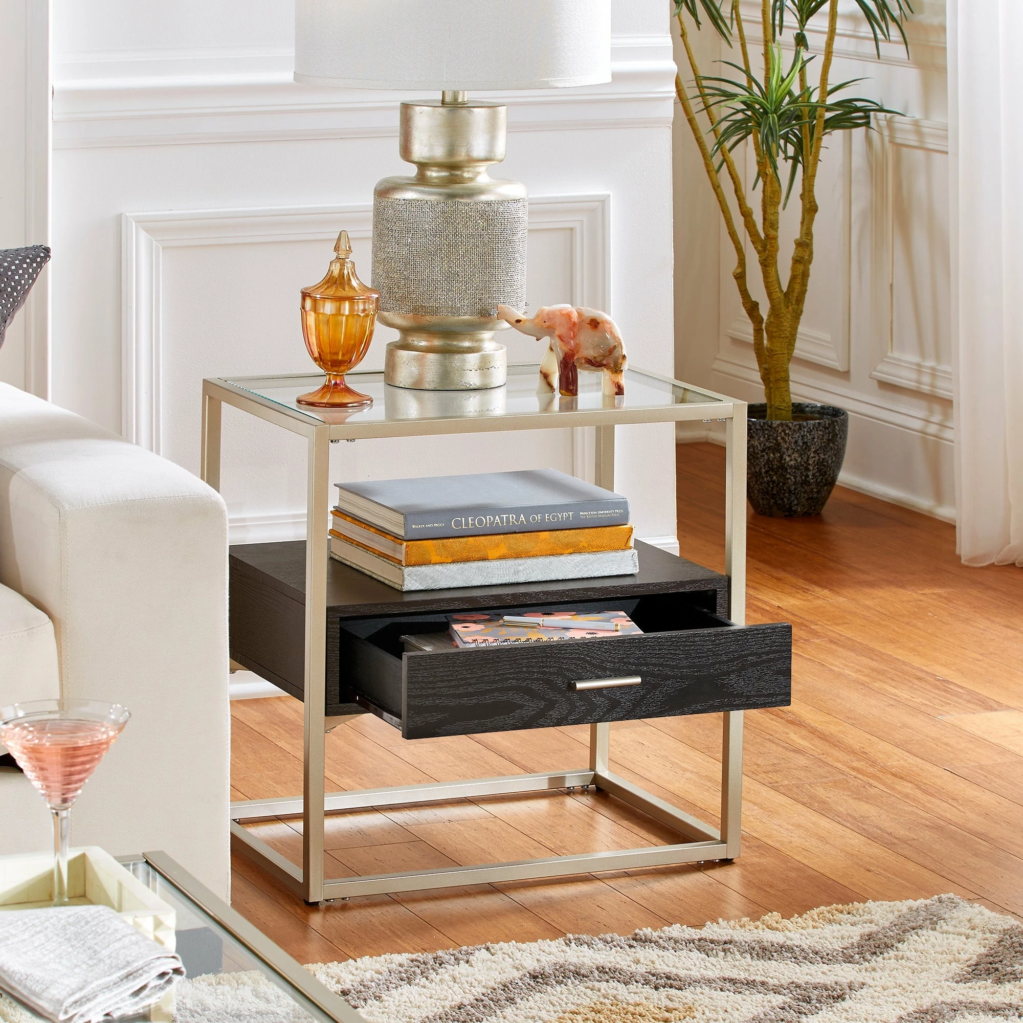 Brand new ๐ Spumante Champagne Silver Finish End Table With Storage By INSPIRE Q Bold ๐งจ 10 Brand new ๐ Spumante Champagne Silver Finish End Table With Storage By INSPIRE Q Bold ๐งจ - Image 10