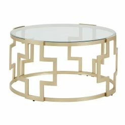 Buy ✨ Spumante Matte Gold Finish, Clear Glass Top Table Set By INSPIRE Q Bold ✨ -iNSPIRE Q shop Spumante Matte Gold Finish2C Clear Glass Top Table Set by iNSPIRE Q Bold 4