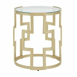 Buy ✨ Spumante Matte Gold Finish, Clear Glass Top Table Set By INSPIRE Q Bold ✨ -iNSPIRE Q shop Spumante Matte Gold Finish2C Clear Glass Top Table Set by iNSPIRE Q Bold 9