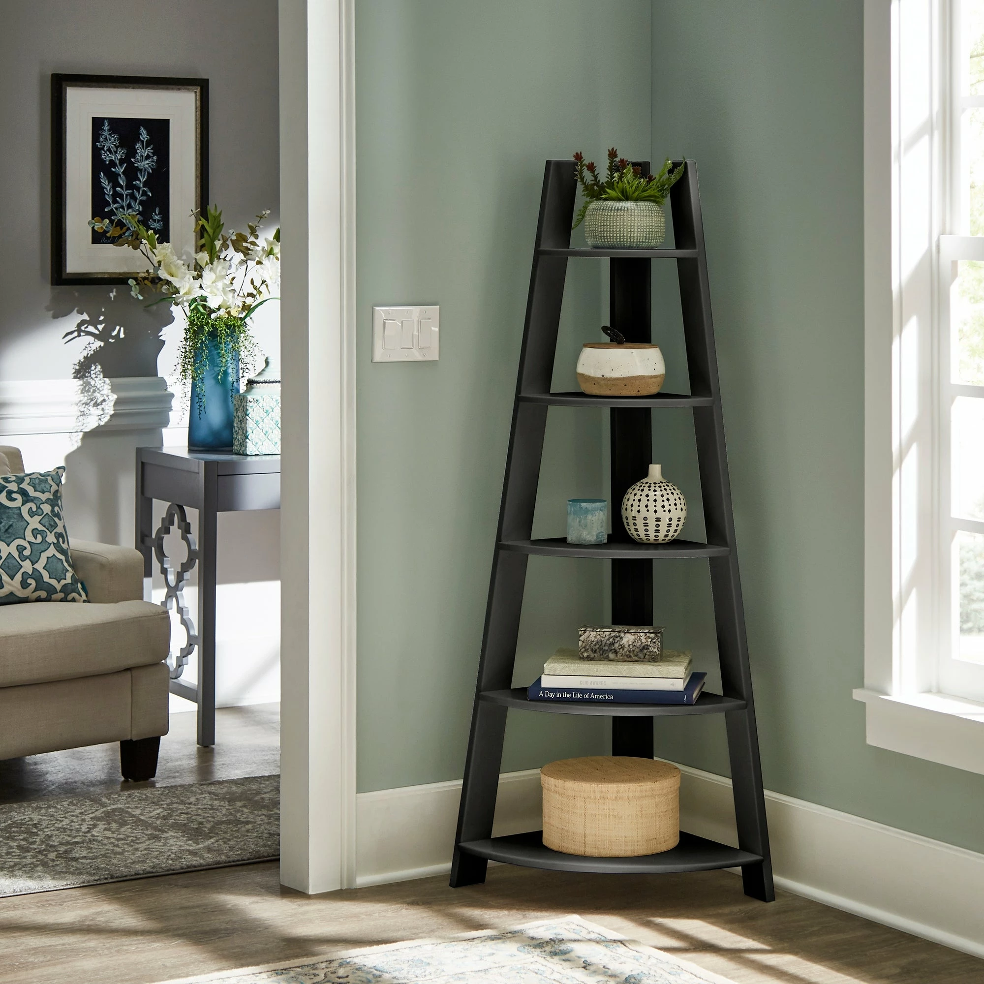 Wholesale 🎁 Stoyan Corner Ladder Bookcase By INSPIRE Q Classic White 🌟 - Image 2