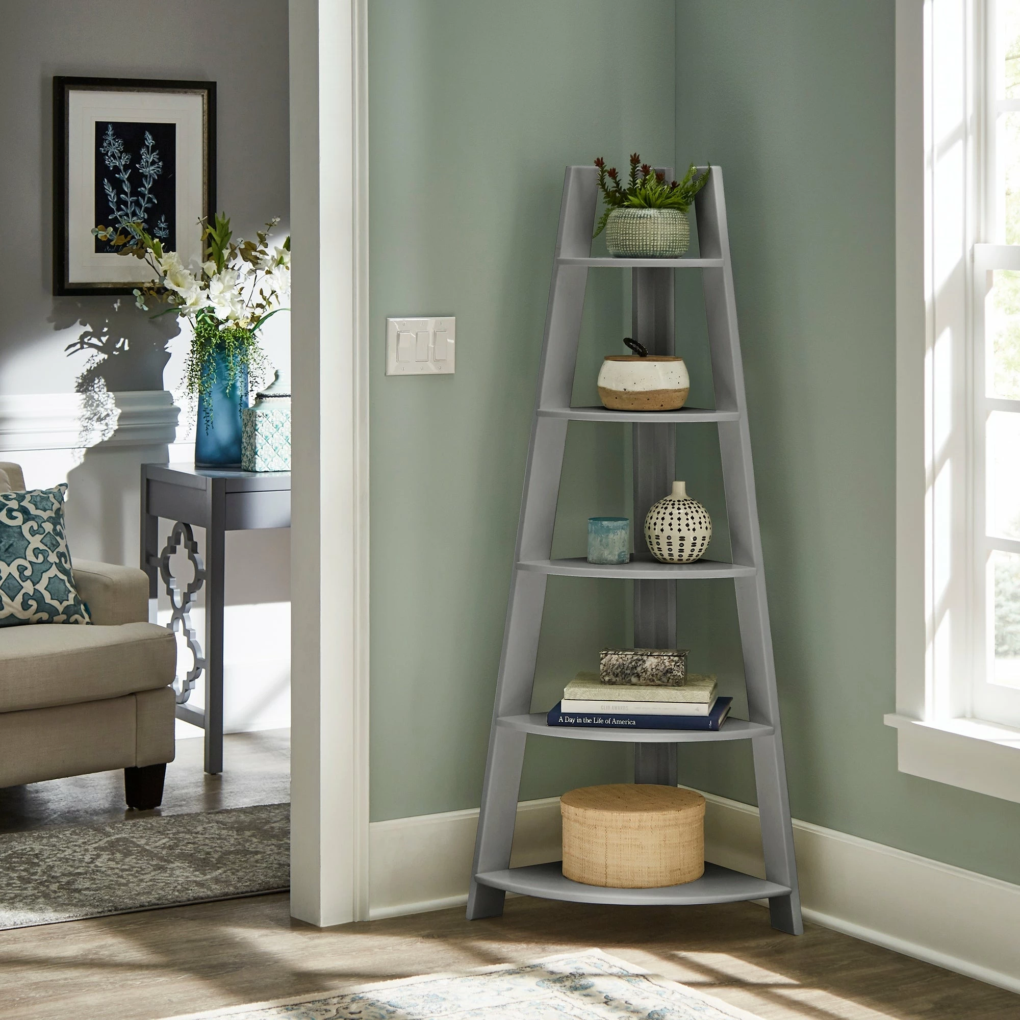 Wholesale 🎁 Stoyan Corner Ladder Bookcase By INSPIRE Q Classic White 🌟 - Image 3