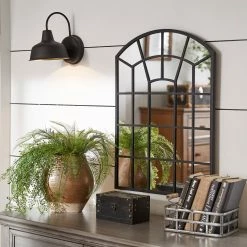 Cheapest ✨ Surise Metal Arched Windowpane Wall Mirror By INSPIRE Q Modern Black 🌟