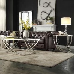 Brand new 🧨 Anson Steel Brushed Arch Curved Modern 3-piece Occasional Set By INSPIRE Q Bold 👏