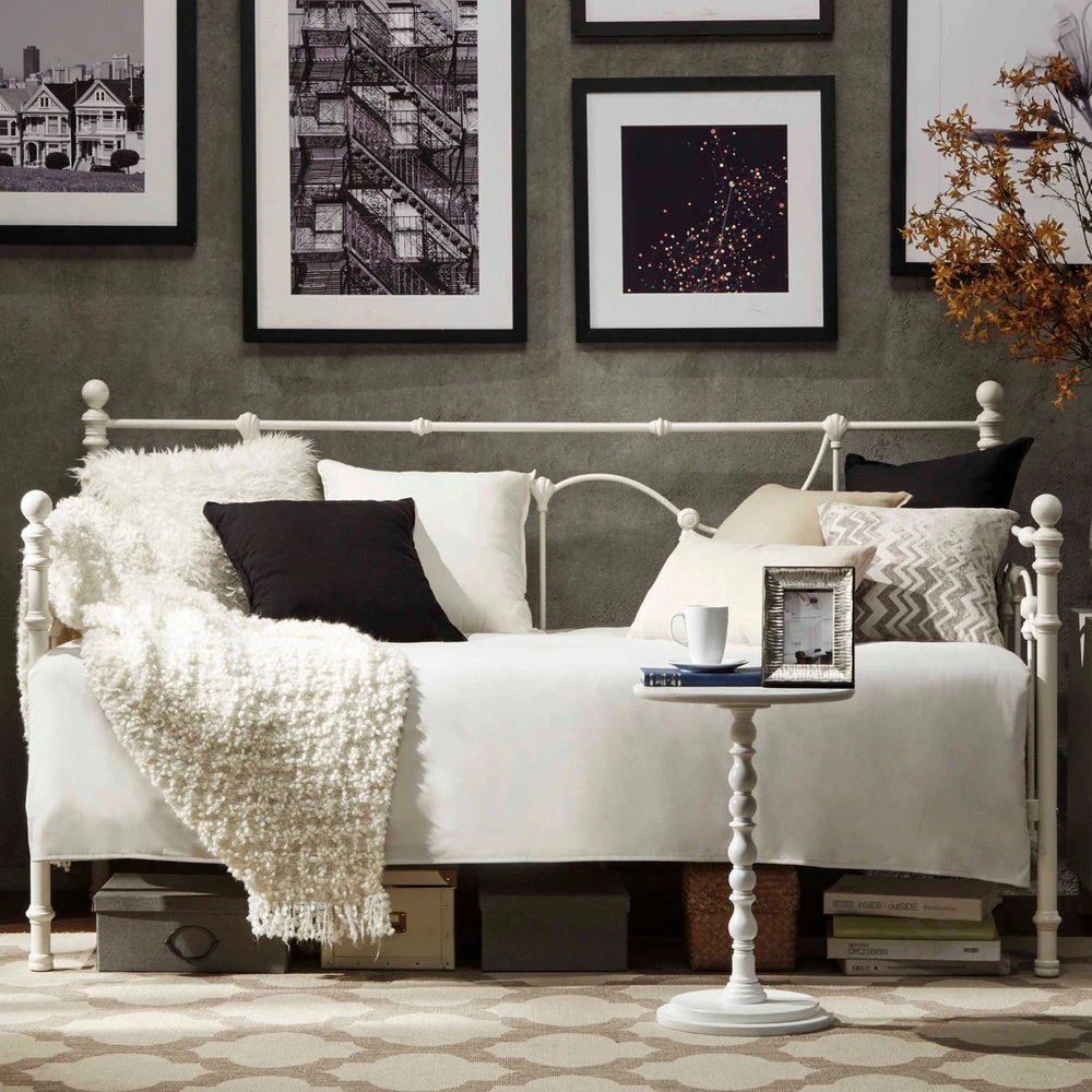 Wholesale 👏 Bellwood Victorian Iron Metal Daybed By INSPIRE Q Classic Antique White ✔️ 1 Wholesale 👏 Bellwood Victorian Iron Metal Daybed By INSPIRE Q Classic Antique White ✔️
