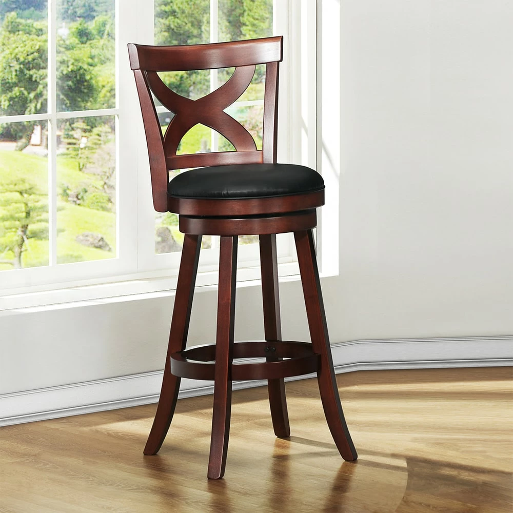 Brand new ⌛ Crosby Cherry X-back 29-inch Swivel High Back Barstool By INSPIRE Q Classic 🥰 1 Brand new ⌛ Crosby Cherry X-back 29-inch Swivel High Back Barstool By INSPIRE Q Classic 🥰