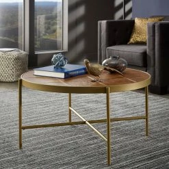 Hot Sale ⌛ Vanderson Gold Finish Metal And Faux Leather Table Set By INSPIRE Q Modern 👏