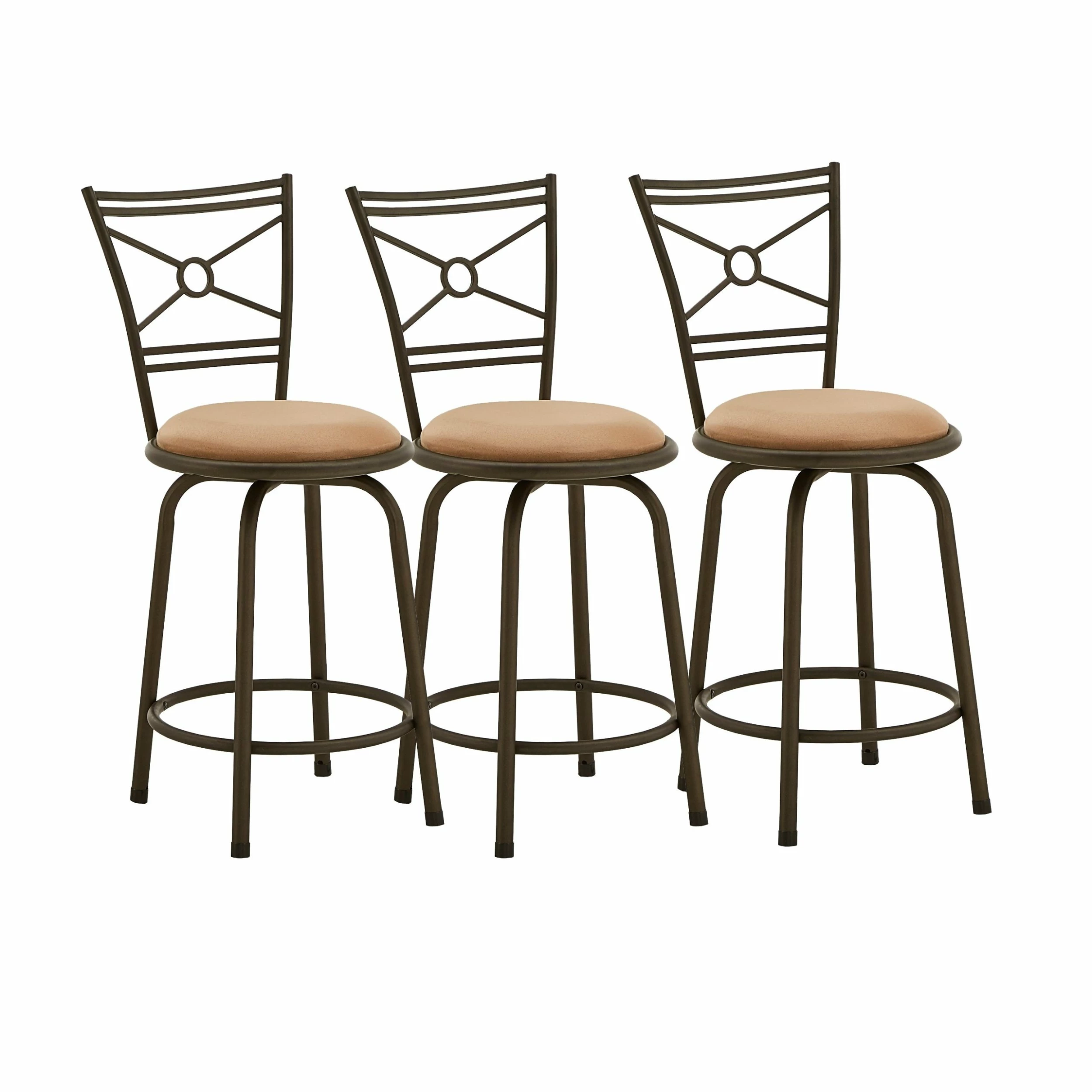 Hot Sale โ Verona Adjustable Bronze Circular X-Cross Back 3pc Pack Stools By INSPIRE Q Classic ๐งจ - Image 3