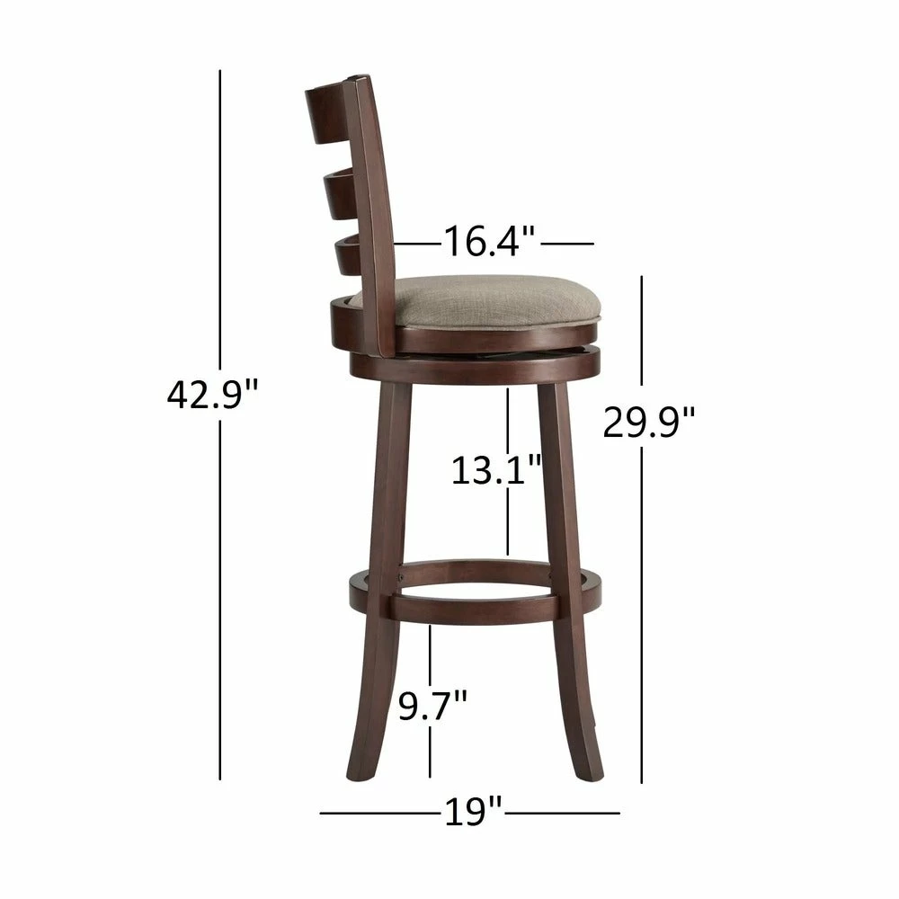 Deals ✔️ Verona Linen Ladder Back Swivel Bar Stool By INSPIRE Q Classic Dark Grey 🔥 - Image 5