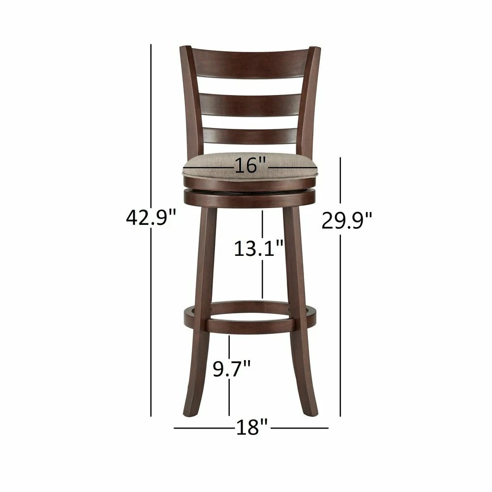 Deals ✔️ Verona Linen Ladder Back Swivel Bar Stool By INSPIRE Q Classic Dark Grey 🔥 - Image 4