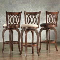 Cheap 🔥 Verona Linen Scroll-back Swivel 29-inch Bar Stool By INSPIRE Q Classic Dark Grey ✨