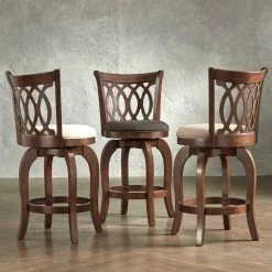 Cheapest 🛒 Verona Swivel 24-inch Counter Height Stool By INSPIRE Q Classic Grey Linen -curved 🌟