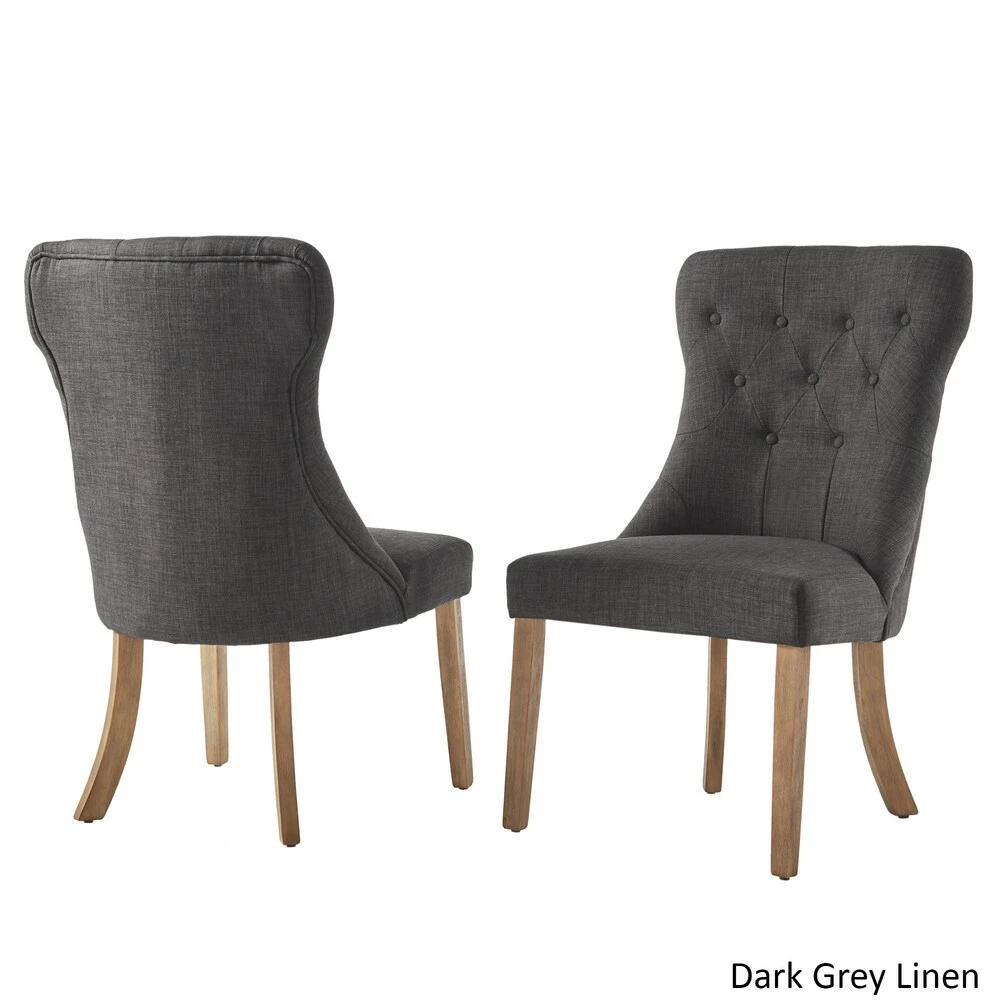 New 🌟 Voyager Button-tufted Dining Chairs (Set Of 2) By INSPIRE Q Artisan Grey 🥰 - Image 11