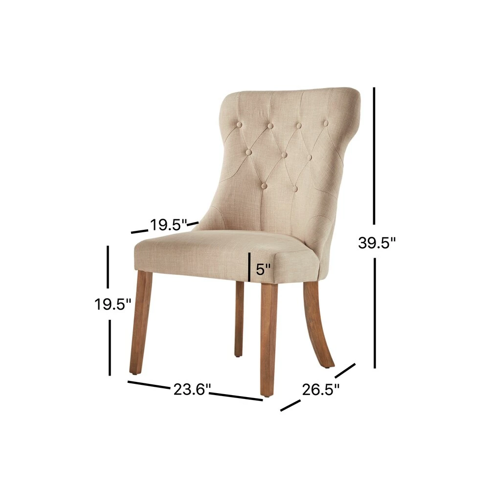 New 🌟 Voyager Button-tufted Dining Chairs (Set Of 2) By INSPIRE Q Artisan Grey 🥰 - Image 15