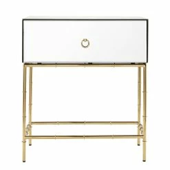 Best Pirce 🧨 Wade Mirrored Accent Table With Gold Finish Base By INSPIRE Q Bold 🥰 -iNSPIRE Q shop Wade Mirrored Accent Table with Gold Finish Base by iNSPIRE Q Bold 142488ba 4f84 4f0b 9fa4 6073aced050e