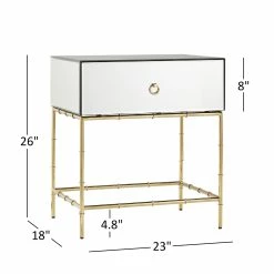 Best Pirce 🧨 Wade Mirrored Accent Table With Gold Finish Base By INSPIRE Q Bold 🥰 -iNSPIRE Q shop Wade Mirrored Accent Table with Gold Finish Base by iNSPIRE Q Bold 20dbee83 b4d3 479b a0bb 382b8695293c