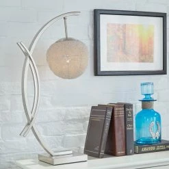 Best deal 🔥 Zaida Nickel Finish Sphere Table Lamp By INSPIRE Q Bold 🎉