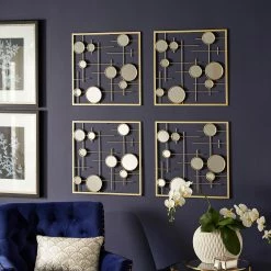 Deals 😉 Zara 4-Piece Gold Square Wall Mirror With Bubbles By INSPIRE Q Bold 🌟